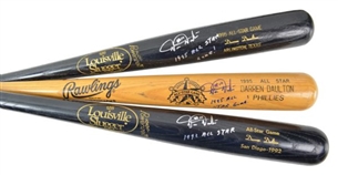 Lot of Three 1992-1995 Darren Daulton Signed All-Star Game Issued Baseball Bats  (Daulton LOA)